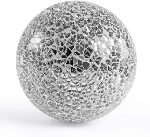 Adore the Decor™ Decorative Mosaic Glass Silver Sphere Orb Ball